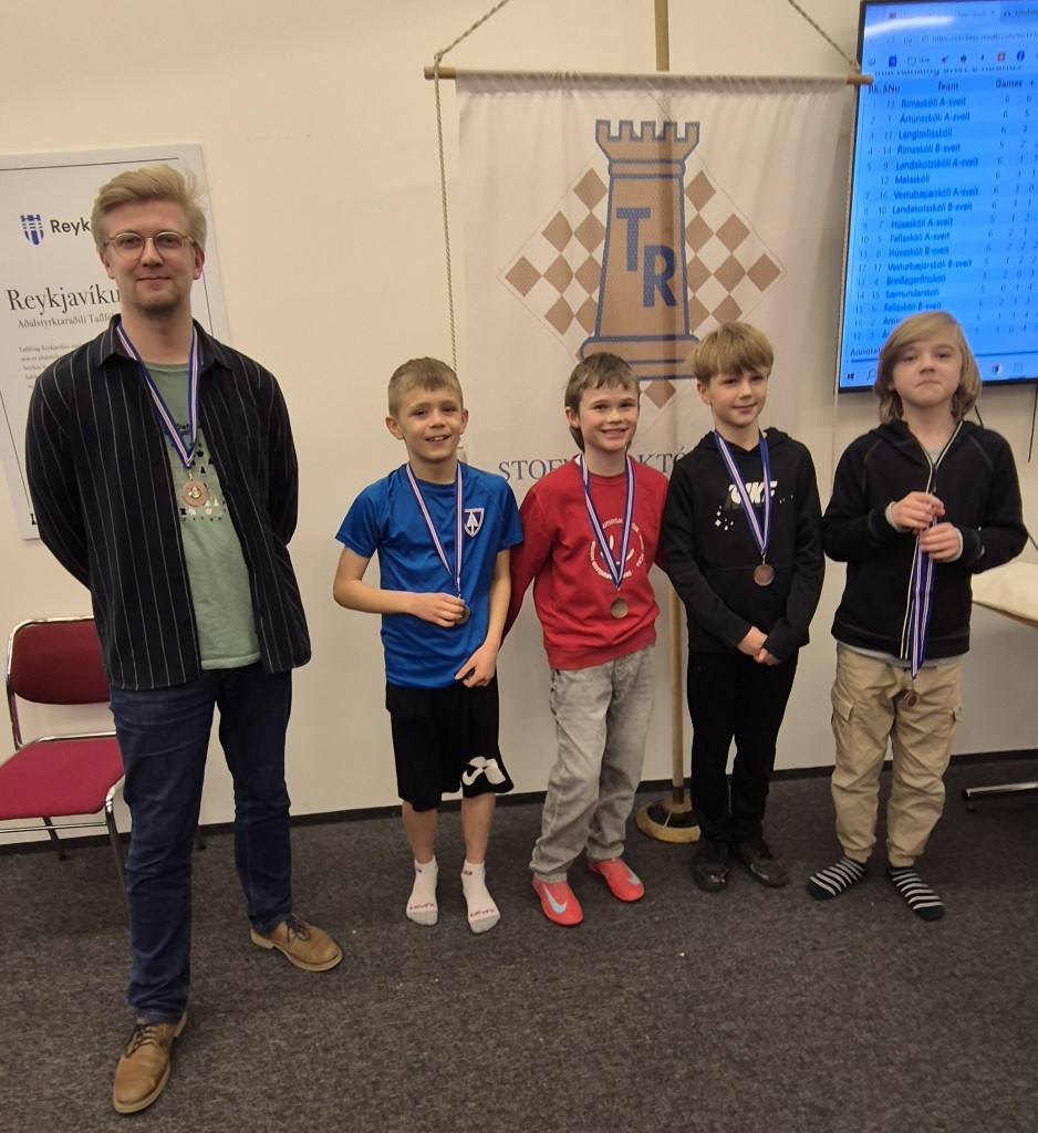 Bronssveit Langholtsskóla: Jakob Steinn, Gunnar Þór, Vilhelm Þór, Rökkvi