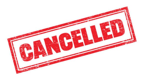 Red cancelled stamp. Horizontal composition.