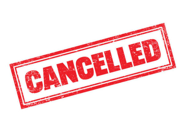 Red cancelled stamp. Horizontal composition.