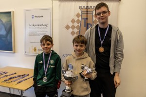 Verðlaunahafar í opnum flokki: Pétur Úlfar, Theodór Helgi, Haukur Víðis